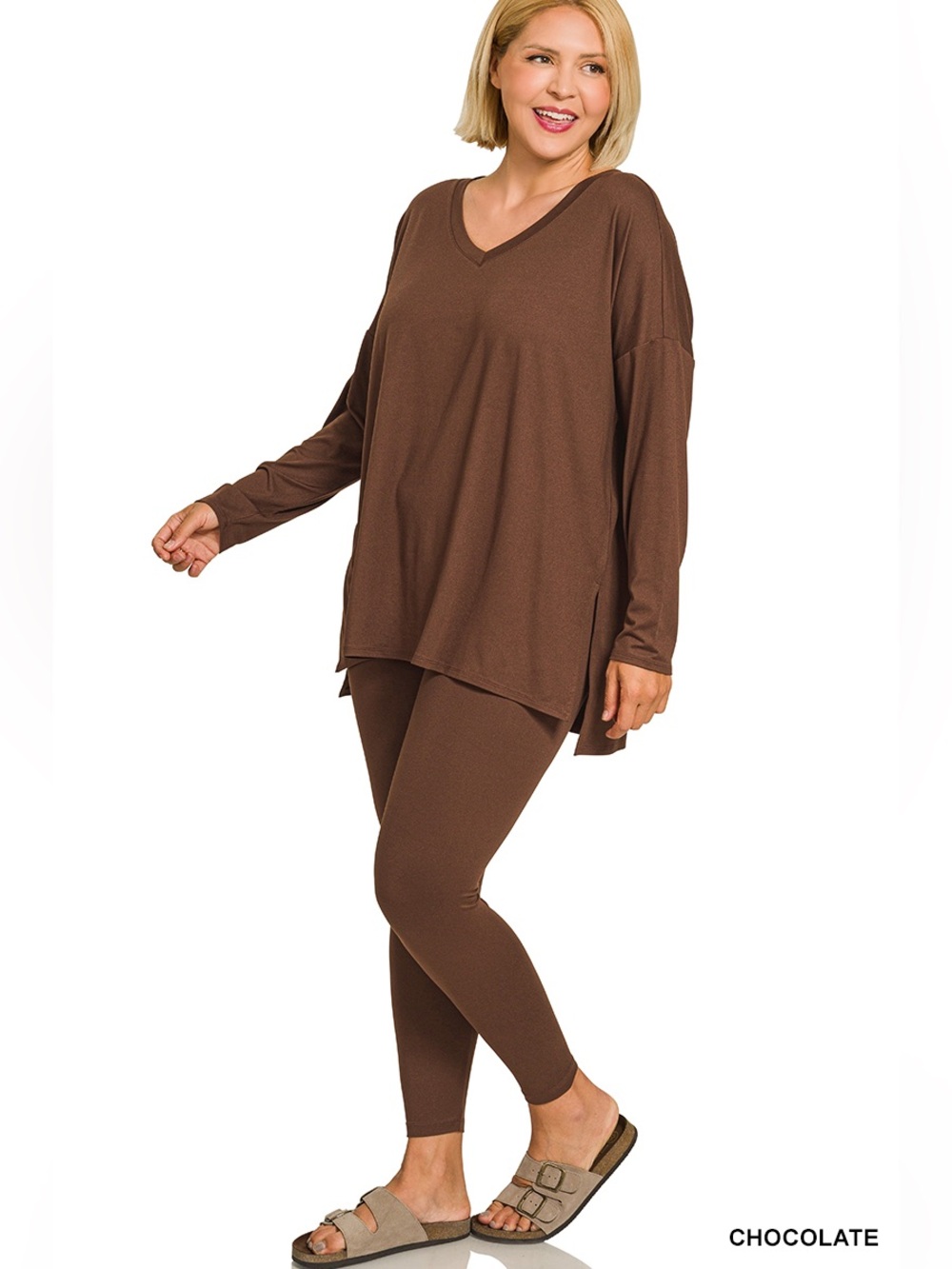 NWT ZENANA BRUSHED DTY MICROFIBER LOUNGEWEAR SET